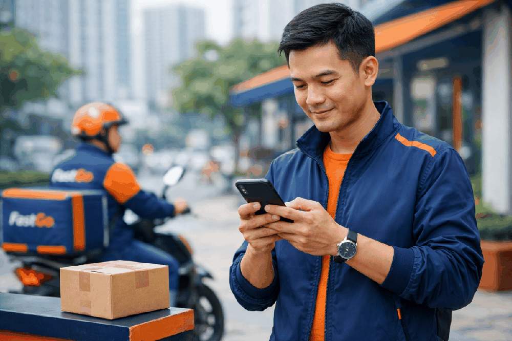 Bước 1: Khách hàng đặt đơn trực tuyến trên website Giao Hàng Nhanh